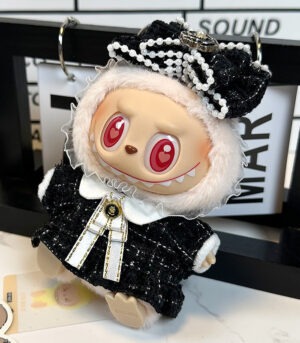 Black Chanel-style set (headpiece + top + bow tie)
